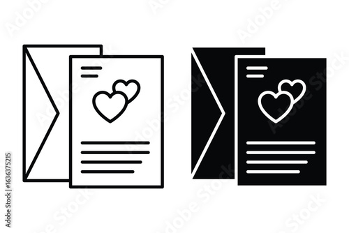 Love letter icon simple illustration logo art. love letter mail heart icon vector sign. Vector illustration.