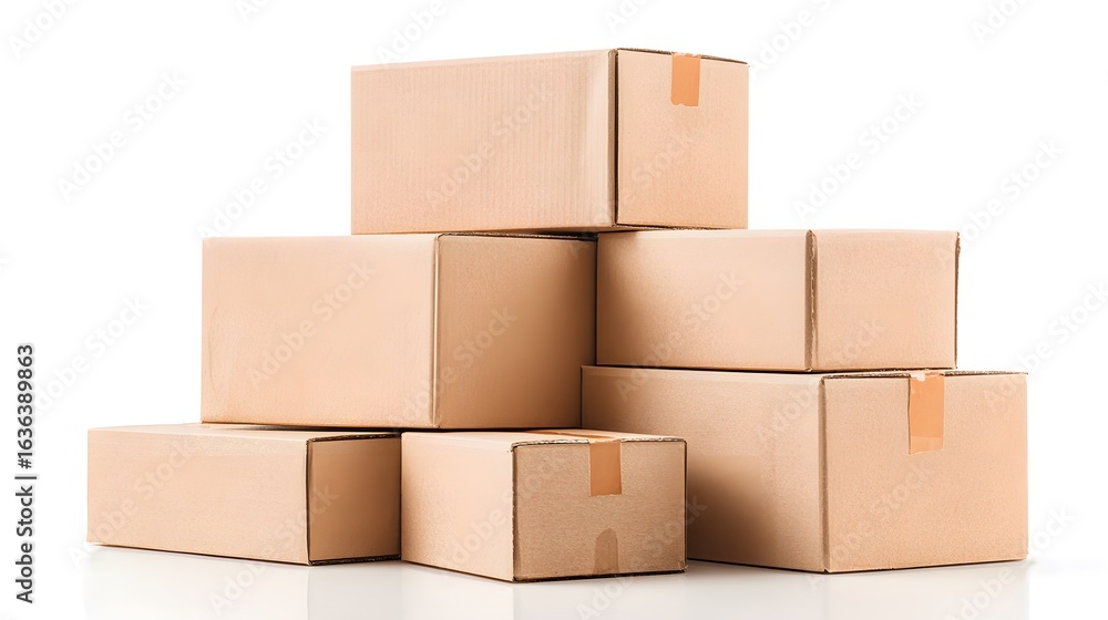 Stack of cardboard boxes ready for shipping and moving Stack of cardboard boxes ready for shipping and moving