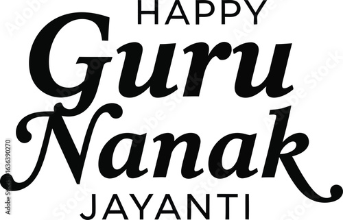  Simple Happy Guru Nanak Jayanti Typography Vector  design .