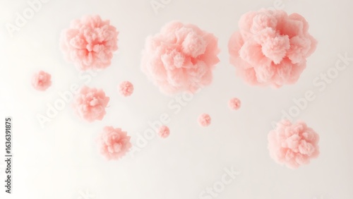 淡いコーラルピンクの花のような抽象テクスチャ