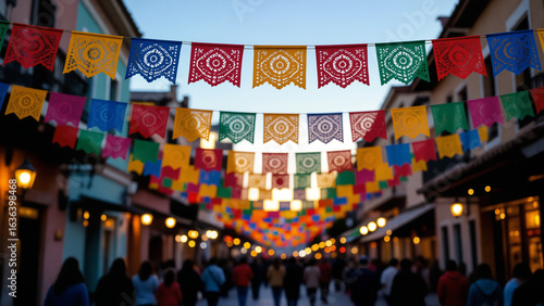 Colorful Papel Picado Decorations for Mexican Festival