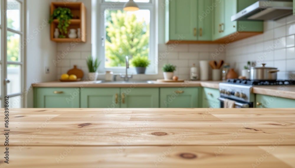Inviting Kitchen Interior with Natural Lighting and Plants Inviting Kitchen Interior with Natural Lighting and Plants