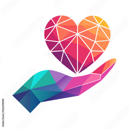 Glowing Heart in Hand Vector — Symbol of Generosity and Giving