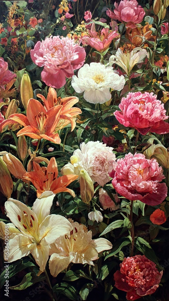 Obraz premium Colorful flowers bouquet closeup