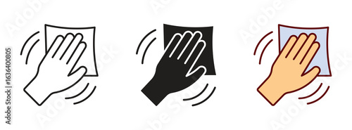 Hands Wiping on a Towel Vector Icon.  Vector Illustration .
