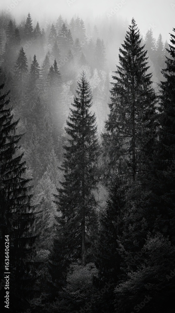 Obraz premium Misty forest landscape