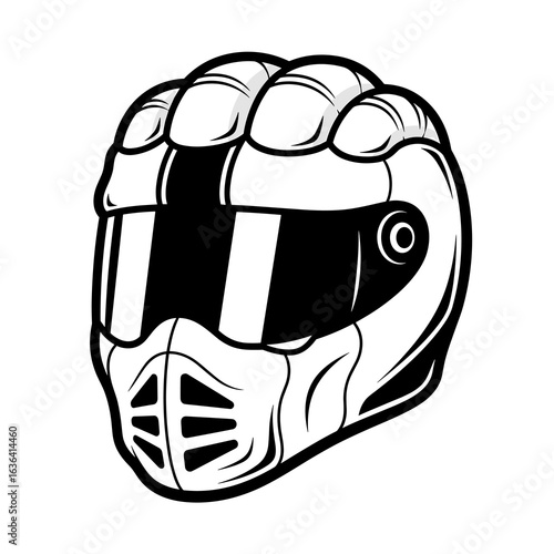 Monochrome Motocross Racing Helmet Design for Extreme Sports