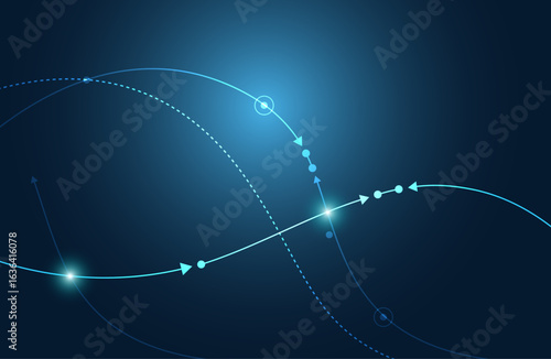 grafica, astratta, linee, intersecate, orizzontale, concetto, link, collegamento,