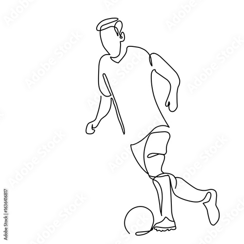 a professional football player drags the ball in a controlled manner