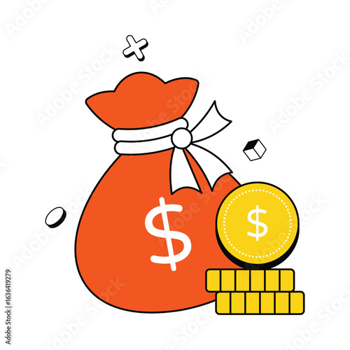 Money Bag Concept Vector Icon Eps 10 File