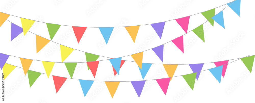 Bild auf Leinwand Colorful watercolor carnival garland with flag