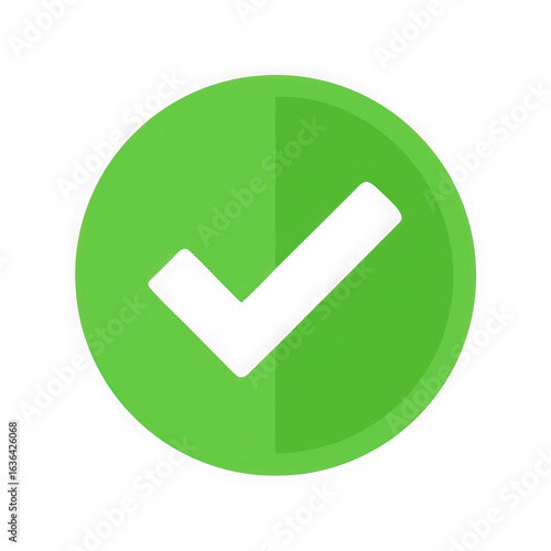 Free Download Green circle with black check mark symbol isolated on transparent background - GFXLoad