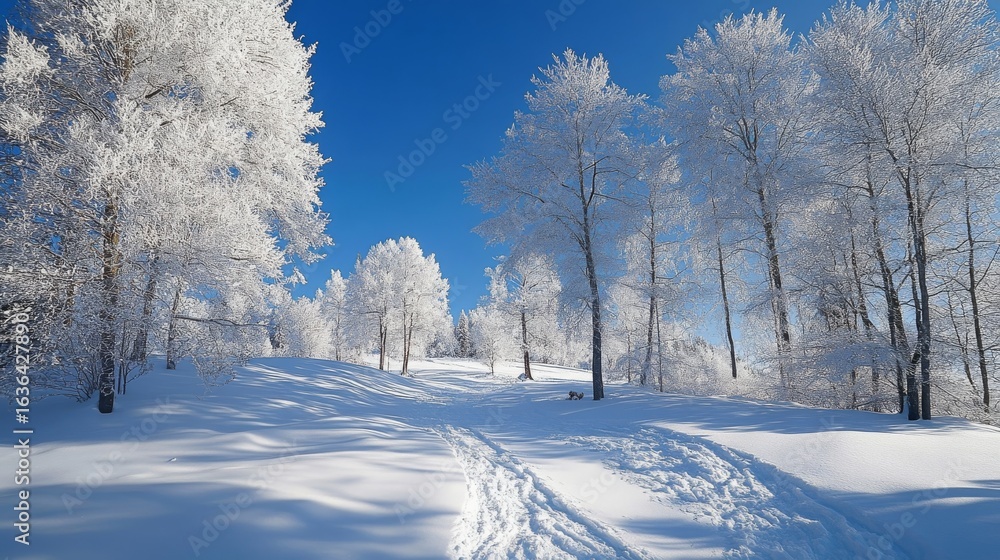 Obraz premium beautiful snowy streets