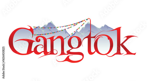 Gangtok text vector png Sikkim capital Gangtok text effect transparent background images illustration