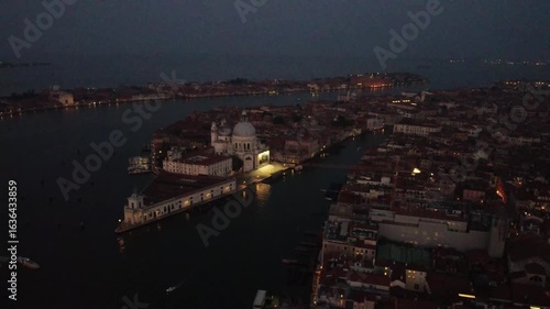 Venice, Italy - Venetian Dawn Panorama: Aerial Journey over Ponte dell’Accademia