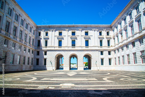 фотографія Title: Lisbon, Portugal - July 6 2025: The bright white facad of Ajuda national