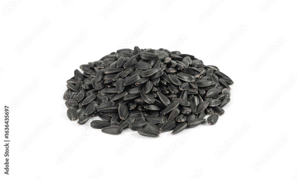 Sunflower seeds pile isolated, black oil sun flower grains group with shell, fresh edible oil seeds heap Sunflower seeds pile isolated, black oil sun flower grains group with shell, fresh edible oil seeds heap