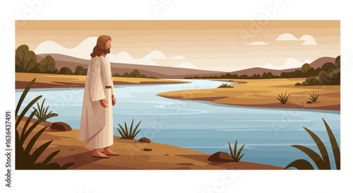Jesus Christ by the River, Contemplative Scene