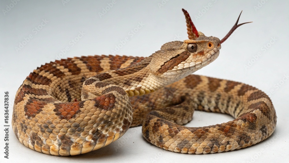 Fototapeta premium Horned Viper on studio background