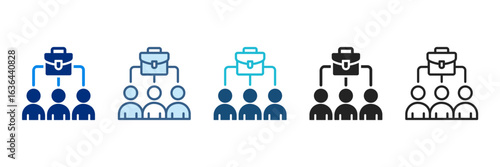 Coworker Icon Set Multiple Style Vector Illustration