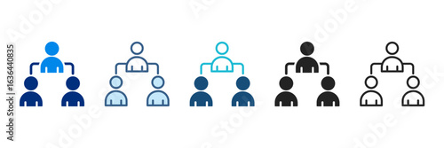 Hierarchy Icon Set Multiple Style Vector Illustration