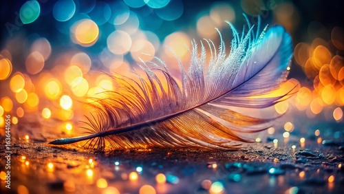 Macro Feather Details with Bokeh, Soft Focus, Nature Close Up