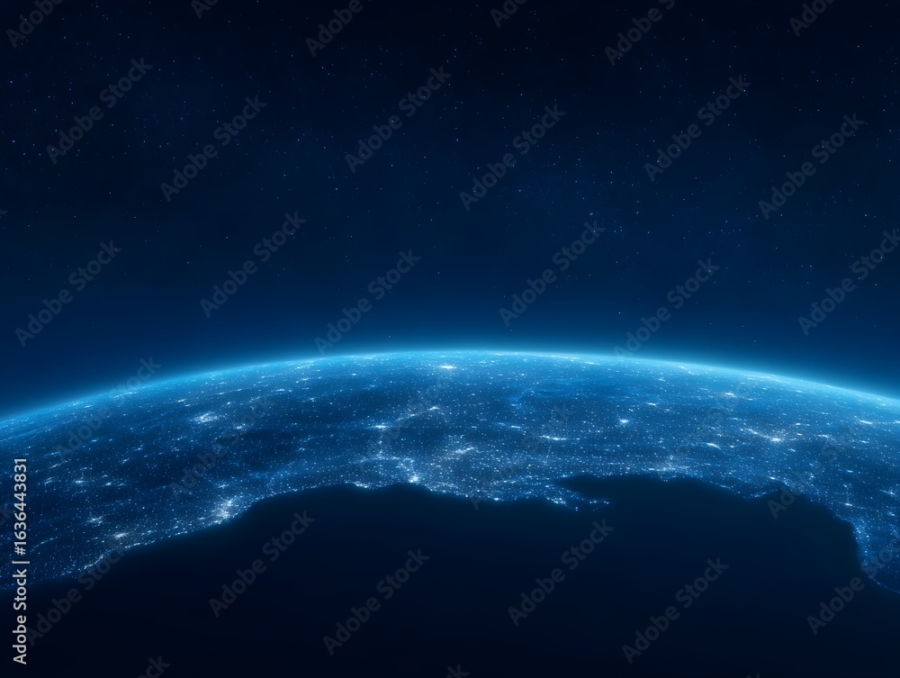 Obraz premium Earth at Night: Aerial View from Space