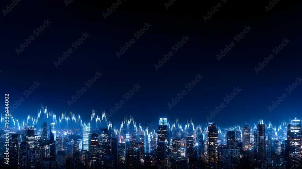 Fototapeta premium Illuminated Cityscape at Night