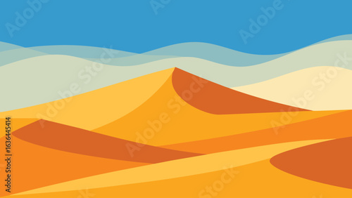 Desert dunes vector illustration