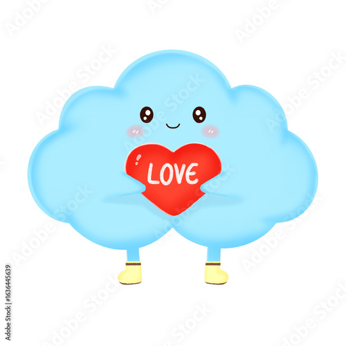 Sweet cloud with love heart.