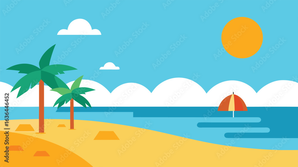 Obraz premium Summer beach vector illustration background