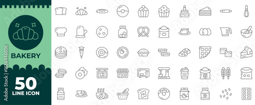 Bakery Line Editable Icons set. Vector illustration in modern thin line style of Bakery icons: bakery, bread, cookie, etc