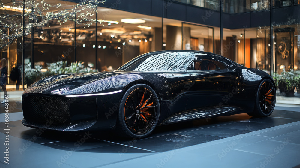 Obraz premium a minimalist limousine in a car show