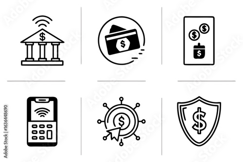 Financial technology icons