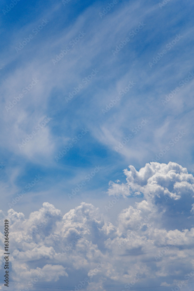 Obraz premium 真夏の青い空と白い雲