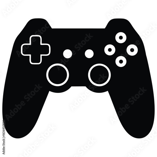 Photo of modern gamepad isolated on white background is a wireless video game controller for console gaming and digital entertainment with ergonomic design