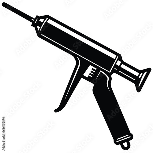 Photo of caulk gun isolated on white background, a tool for construction and repair, perfect for sealing and adhesive applications in diy projects