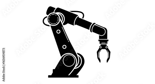 Industrial Robotic Arm with Gripper Icon