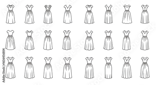 set of dress icons