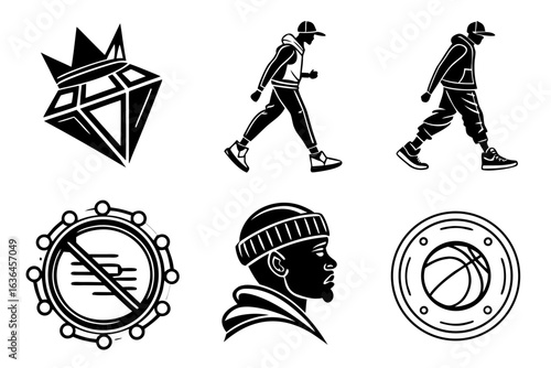 Urban style icons isolated on white background