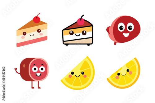Premium food and drink mascot logo set in bold and attractive vector artwork Color Vector illustration  