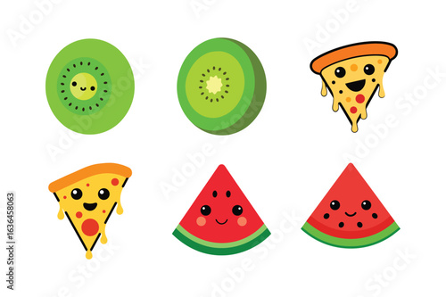 Eye catching and memorable food and drink mascot logo designs for marketing Color Vector illustration  