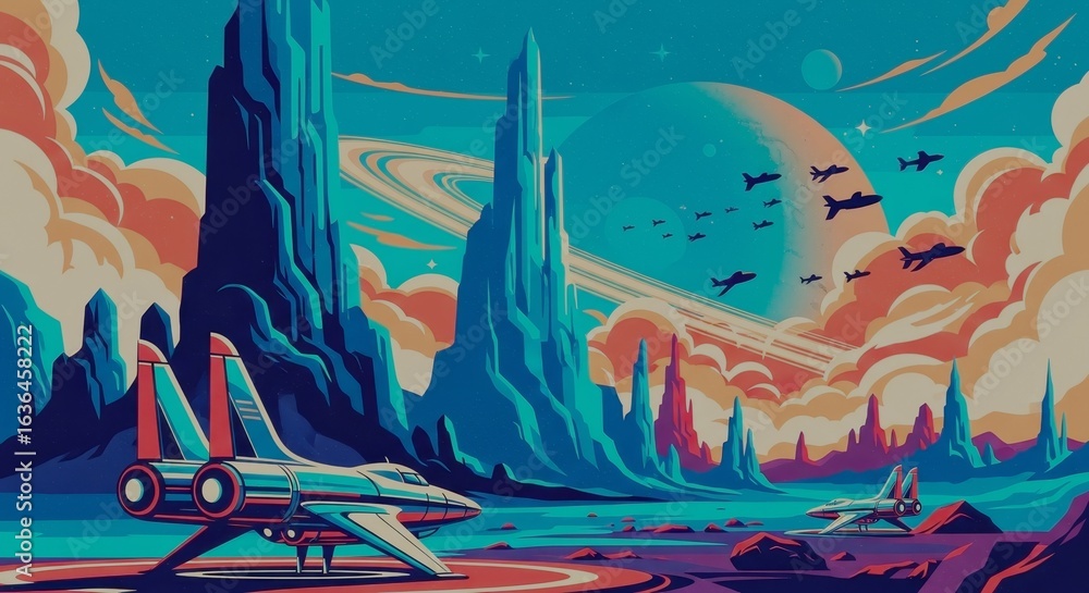 Naklejka premium A vector travel art