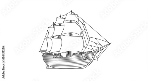 sketch of a ship