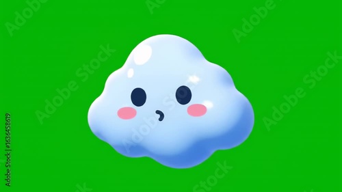 Cute light blue cloud character