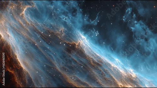 Vibrant Cosmic Nebula with Stunning Blues and Reds in Space