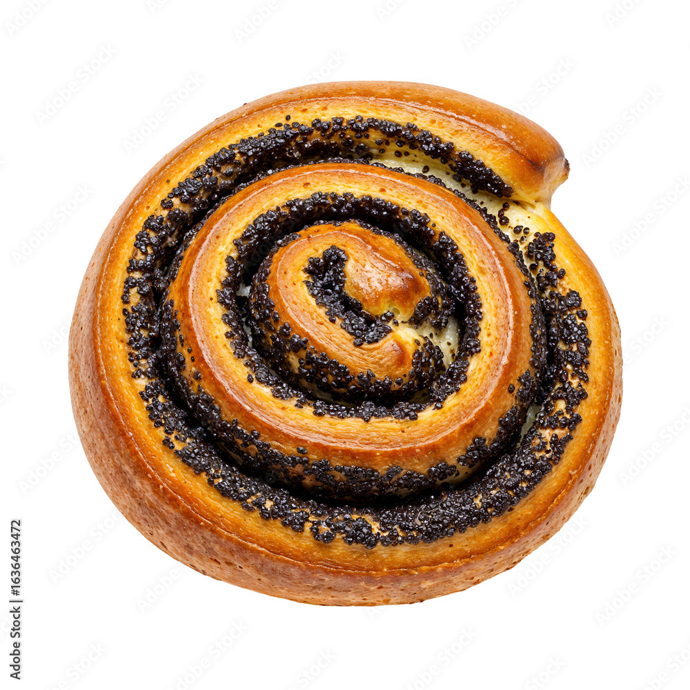 Fototapeta premium Poppies bun (rolled) , isolated on transparent background, png