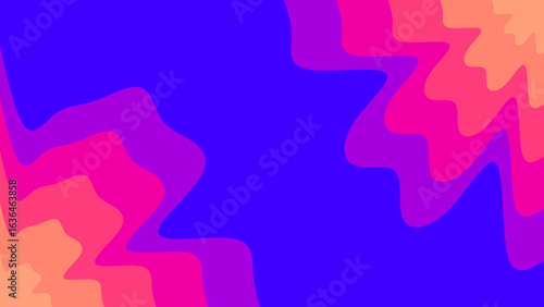 Vibrant abstract wavy background with a psychedelic blend of electric blue, magenta, and coral hues creating a dynamic visual experience.