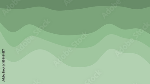 Abstract wavy layers of soothing green hues create a serene and calming visual background.