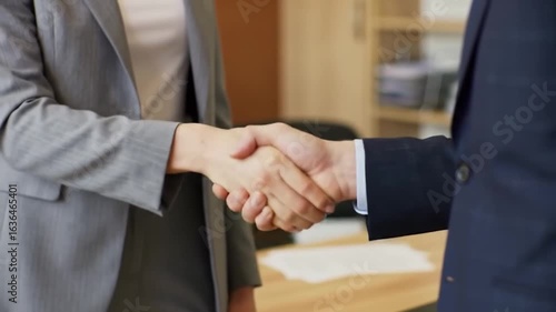 Successful Business Partnership:  A Close-Up Handshake Seal